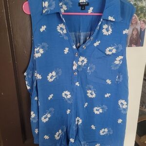 Torrid Blue Floral Sleeveless Top